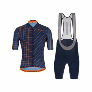 SANTINI Cyklistický krátký dres a krátké kalhoty - SLEEK DINAMO - modrá