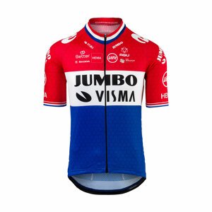 AGU Cyklistický dres s krátkým rukávem - JUMBO-VISMA 2021 - modrá/červená/bílá XL