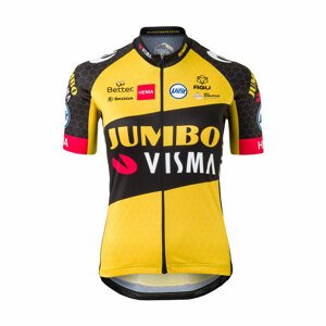 AGU Cyklistický dres s krátkým rukávem - JUMBO-VISMA '21 LADY - žlutá/černá XS