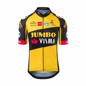 AGU Cyklistický dres s krátkým rukávem - JUMBO-VISMA 2021 - žlutá/černá 2XL