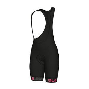 ALÉ Cyklistické kalhoty krátké s laclem - TRAGUARDO LADY - černá/růžová 2XL
