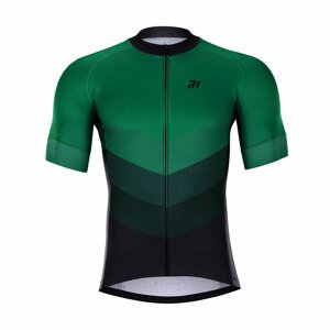 HOLOKOLO Cyklistický dres s krátkým rukávem - NEW NEUTRAL - černá/zelená 2XL