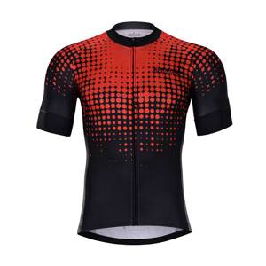 HOLOKOLO Cyklistický dres s krátkým rukávem - FROSTED - černá/červená XL