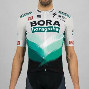 SPORTFUL Cyklistický dres s krátkým rukávem - BORA HANSGROHE 2021 - šedá/zelená 3XL