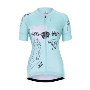 HOLOKOLO Cyklistický dres s krátkým rukávem - RAZZLE DAZZLE LADY - modrá XS