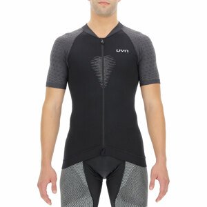 UYN Cyklistický dres s krátkým rukávem - BIKING GRANFONDO - šedá/černá XL