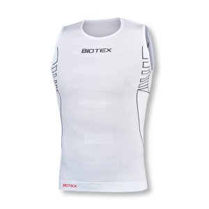 BIOTEX Cyklistické triko bez rukávů - SEAMLESS - bílá M-L
