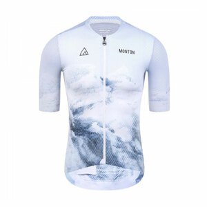 MONTON Cyklistický dres s krátkým rukávem - ICEBERG  - bílá/šedá