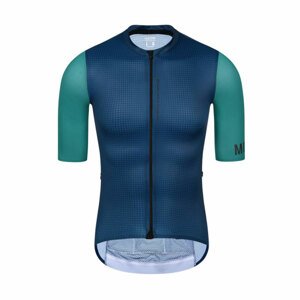 MONTON Cyklistický dres s krátkým rukávem - CHECHEN - zelená/modrá 2XL