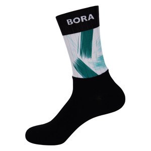 BONAVELO Cyklistické ponožky klasické - BORA 2022 - zelená/černá L-XL