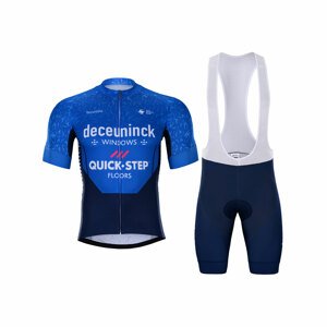 BONAVELO Cyklistický krátký dres a krátké kalhoty - QUICKSTEP 2021 - bílá/modrá