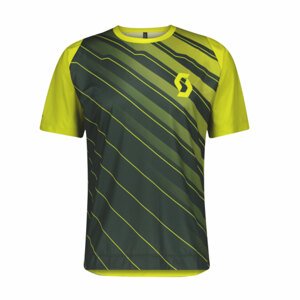 SCOTT Cyklistický dres s krátkým rukávem - TRAIL VERTIC - zelená/žlutá