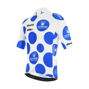 SANTINI Cyklistický dres s krátkým rukávem - LA VUELTA 2021 - bílá/modrá XL