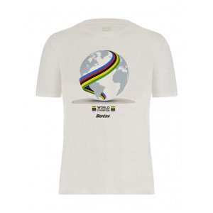 SANTINI Cyklistické triko s krátkým rukávem - WORLD UCI OFFICIAL - bílá M