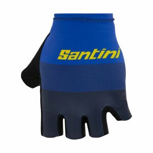 SANTINI Cyklistické rukavice krátkoprsté - LA VUELTA 2021 - modrá L