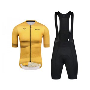 MONTON Cyklistický krátký dres a krátké kalhoty - DESERT - bílá/černá/žlutá