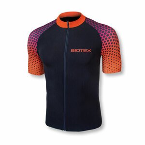BIOTEX Cyklistický dres s krátkým rukávem - SMART - černá/oranžová M-L