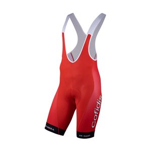 NALINI Cyklistické kalhoty krátké s laclem - COFIDIS 2021 - bílá/červená 2XL