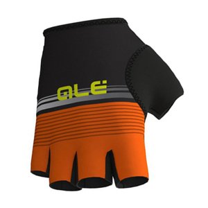 ALÉ Cyklistické rukavice krátkoprsté - CLASSICHE DEL NORD - oranžová/černá