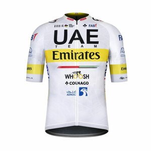 GOBIK Cyklistický dres s krátkým rukávem - UAE 2021 INFINITY - žlutá/bílá