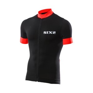 SIX2 Cyklistický dres s krátkým rukávem - BIKE3 STRIPES - černá/červená