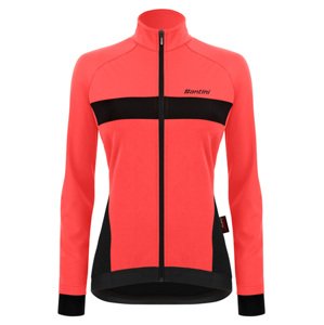 SANTINI Cyklistická zateplená bunda - CORAL BENGAL LADY - růžová M