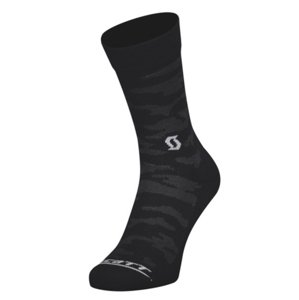 SCOTT Cyklistické ponožky klasické - AS TRAIL CAMO CREW  - černá 45-47