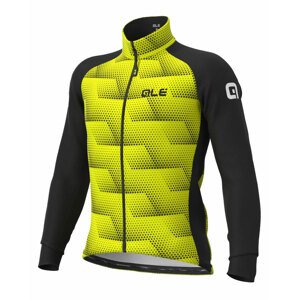 ALÉ Cyklistická zateplená bunda - SOLID SHARP - černá/žlutá 5XL