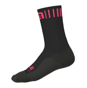 ALÉ Cyklistické ponožky klasické - STRADA WINTER 18 - černá/růžová S