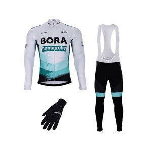 BONAVELO Cyklistický mega set - BORA 2021 WNT - černá/zelená/bílá