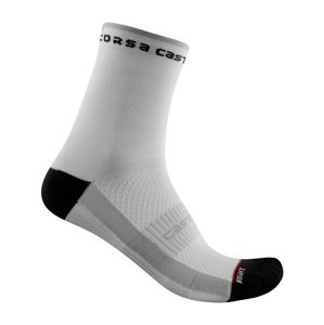CASTELLI Cyklistické ponožky klasické - ROSSO CORSA 11 LADY - černá/bílá L-XL