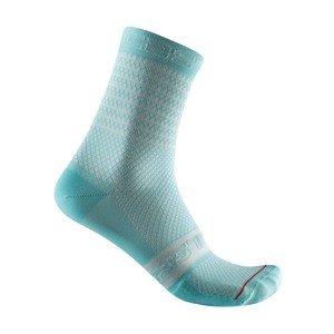 CASTELLI Cyklistické ponožky klasické - SUPERLEGGERA 12 LADY - bílá/světle modrá