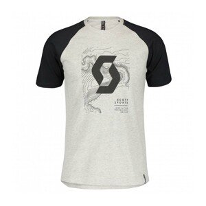 SCOTT Cyklistické triko s krátkým rukávem - ICON RAGLAN SS - černá/šedá