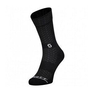 SCOTT Cyklistické ponožky klasické - AS  PERFORMANCE CREW - bílá/černá 42-44