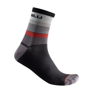 CASTELLI Cyklistické ponožky klasické - SCIA 12 - červená/černá/šedá