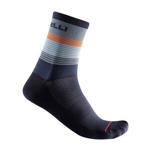 CASTELLI Cyklistické ponožky klasické - SCIA 12 - modrá/oranžová