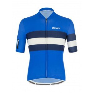 SANTINI Cyklistický dres s krátkým rukávem - SLEEK BENGAL - modrá/bílá XL