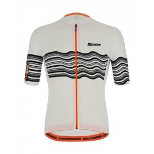 SANTINI Cyklistický dres s krátkým rukávem - TONO PROFILO - oranžová/bílá/černá L