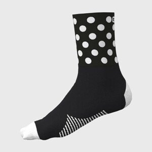 ALÉ Cyklistické ponožky klasické - BUBBLE - černá/bílá S