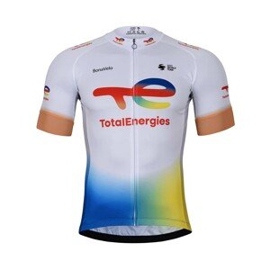 BONAVELO Cyklistický dres s krátkým rukávem - TOTAL ENERGIES 2023 - modrá/bílá/žlutá/červená XS
