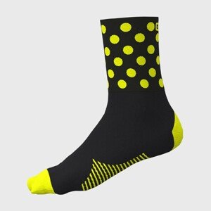 ALÉ Cyklistické ponožky klasické - BUBBLE - černá/žlutá M