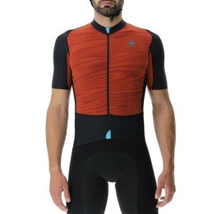 UYN Cyklistický dres s krátkým rukávem - ALLROAD AEROFIT - oranžová/černá L