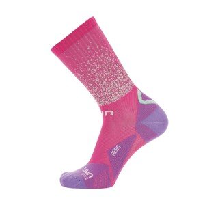 UYN Cyklistické ponožky klasické - AERO LADY - bílá/růžová/fialová 39-40