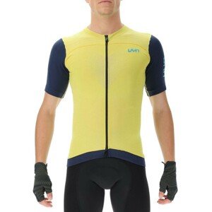 UYN Cyklistický dres s krátkým rukávem - BIKING GARDA - modrá/žlutá L