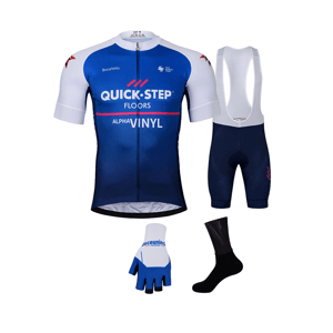 BONAVELO Cyklistický mega set - QUICKSTEP 2022 - bílá/modrá