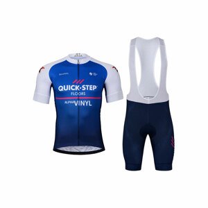 BONAVELO Cyklistický krátký dres a krátké kalhoty - QUICKSTEP 2022 - modrá/bílá