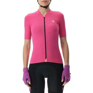 UYN Cyklistický dres s krátkým rukávem - LIGHTSPEED LADY - černá/růžová L