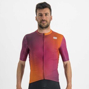 SPORTFUL Cyklistický dres s krátkým rukávem - ROCKET - oranžová/růžová/bordó 2XL