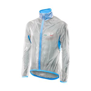 SIX2 Cyklistická větruodolná bunda - GHOST - transparentní/modrá XL