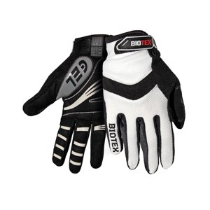 BIOTEX Cyklistické rukavice dlouhoprsté - SUMMER - bílá/černá XL